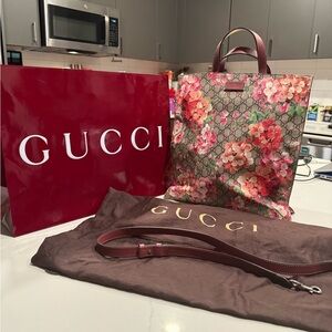 Gucci Blooms PVC Tote Shoulder Bag 2way Women's Authentic